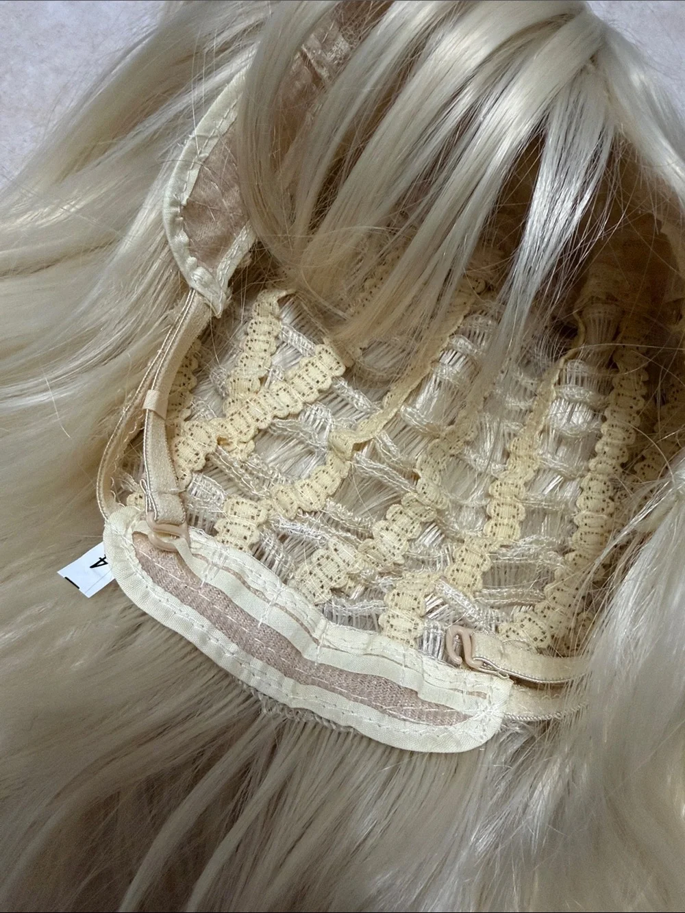 Blonde Synthetic Wig with Bangs